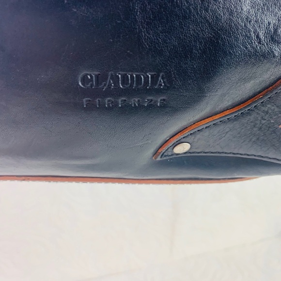 Claudia Firenze Black leather tote lined - Picture 2 of 8